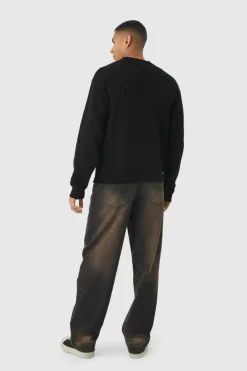 Oversized Boxy Brushed Knitted Jumper