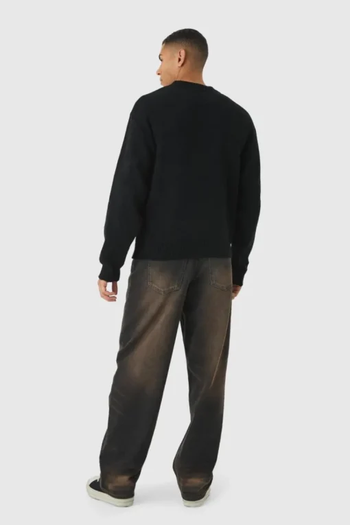 Oversized Boxy Brushed Knitted Jumper