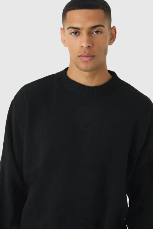Oversized Boxy Brushed Knitted Jumper