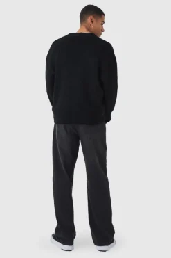 Oversized Boxy Brushed Knitted Cardigan