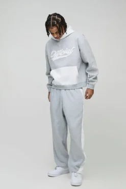 Oversized Boxy Colour Block Puff Print Tracksuit