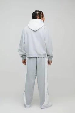 Oversized Boxy Colour Block Puff Print Tracksuit
