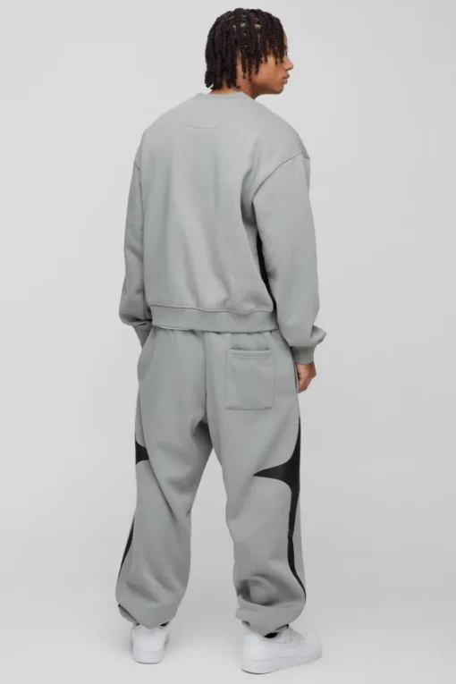 Oversized Boxy Colour Block Homme Embroidered Sweatshirt tracksuit