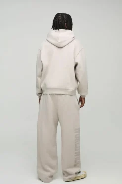 Oversized Boxy Flock Print Wide Leg Tie Cuff Tracksuit