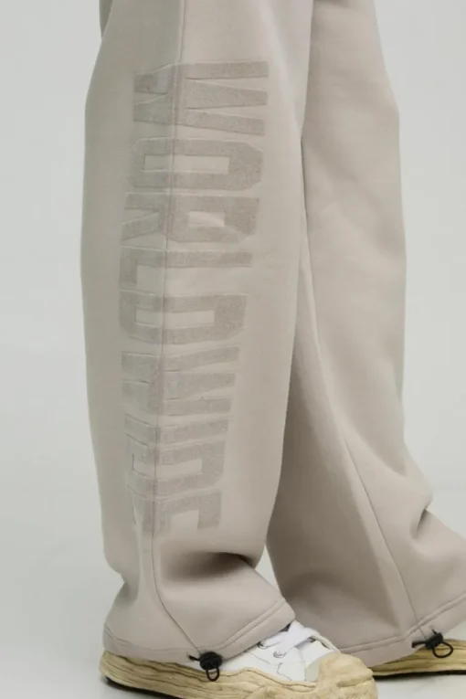 Oversized Boxy Flock Print Wide Leg Tie Cuff Tracksuit