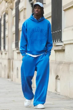Oversized Boxy Flock Print Wide Leg Tie Cuff Tracksuit