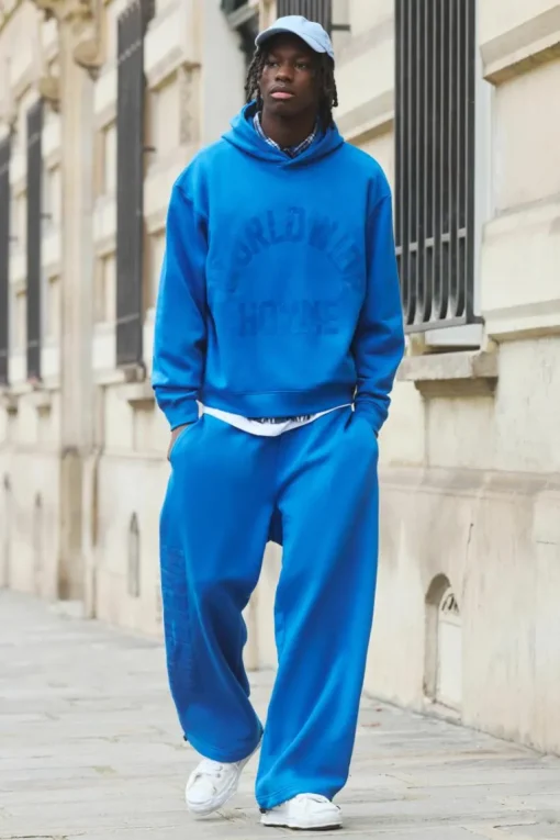 Oversized Boxy Flock Print Wide Leg Tie Cuff Tracksuit