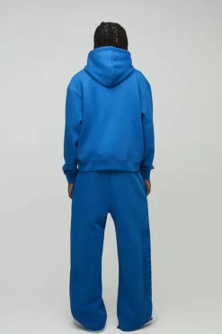 Oversized Boxy Flock Print Wide Leg Tie Cuff Tracksuit