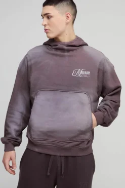 Oversized Boxy Funnel Neck Seam Detail Hoodie