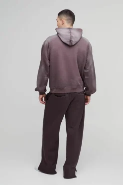 Oversized Boxy Funnel Neck Seam Detail Hoodie
