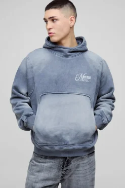 Oversized Boxy Funnel Neck Seam Detail Hoodie