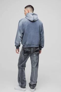 Oversized Boxy Funnel Neck Seam Detail Hoodie