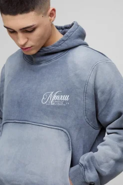 Oversized Boxy Funnel Neck Seam Detail Hoodie