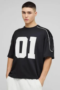 Oversized Boxy Half Sleeve Varsity T-Shirt