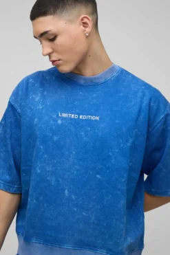 Oversized Boxy Half Sleeve Acid Washed Sweatshirt
