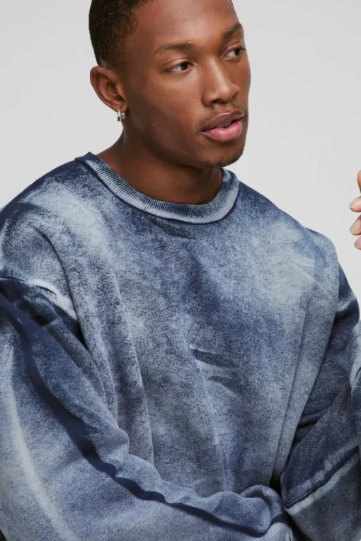 Oversized Boxy Heavy Bleach Wash Sweatshirt