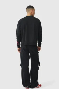 Oversized Boxy Heavy Waffle Faux Layer T-shirt