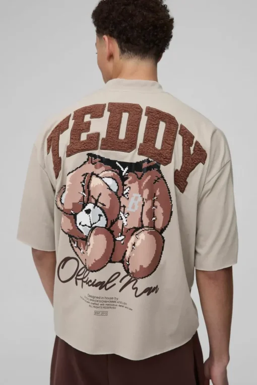 Oversized Boxy Heavyweight Borg Teddy Graphic T-shirt