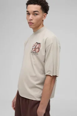 Oversized Boxy Heavyweight Borg Teddy Graphic T-shirt