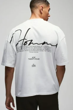 Oversized Boxy Heavyweight Peached Embroidered T-shirt