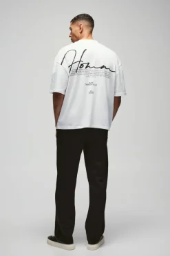 Oversized Boxy Heavyweight Peached Embroidered T-shirt