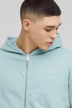 Oversized Boxy Heavyweight Zip Through Hoodie