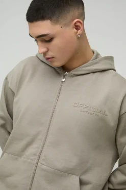 Oversized Boxy Heavyweight Zip Through Hoodie