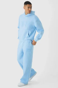 Oversized Boxy Homme Emboss Tracksuit