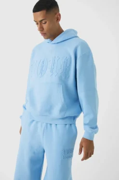 Oversized Boxy Homme Emboss Tracksuit