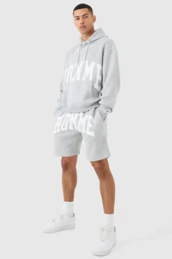 Oversized Boxy Homme Hooded Short Tracksuit