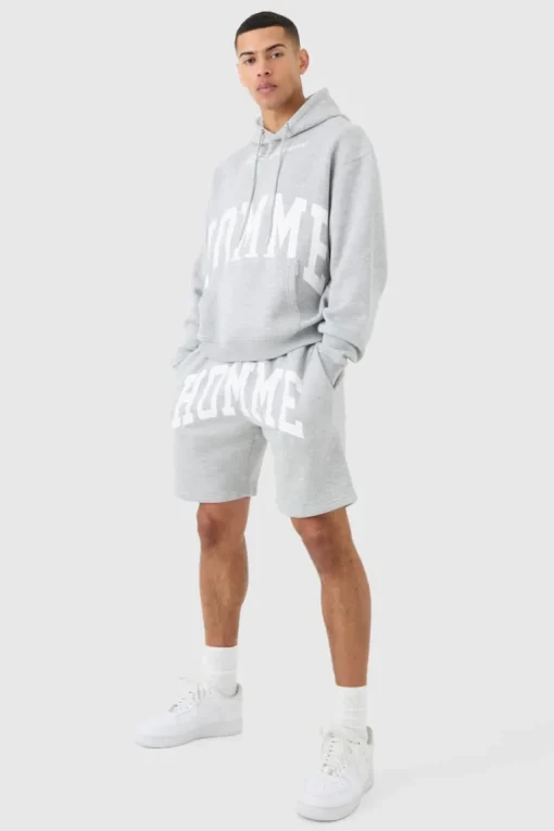 Oversized Boxy Homme Hooded Short Tracksuit