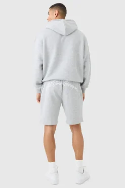 Oversized Boxy Homme Hooded Short Tracksuit