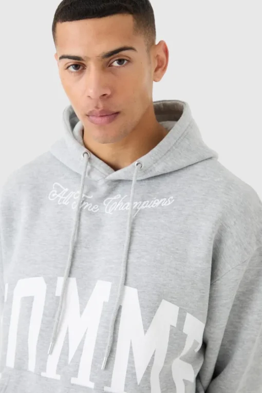 Oversized Boxy Homme Hooded Short Tracksuit