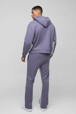 Oversized Boxy Homme Paint Splatter Homme Zip Through Tracksuit