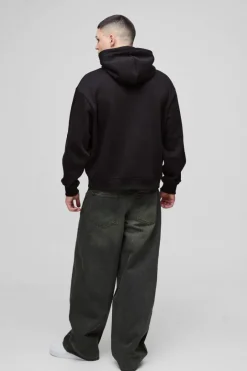 Oversized Boxy Homme PU Applique Hoodie