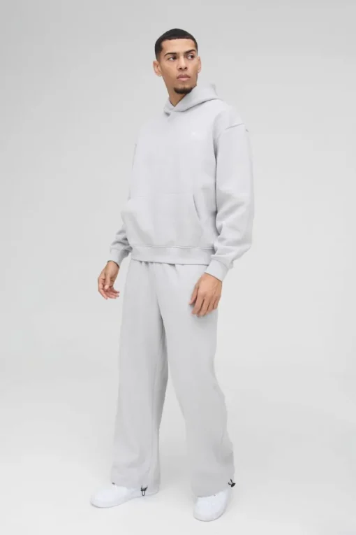 Oversized Boxy Hoodie & Wide Leg Tie Cuff Tracksuit