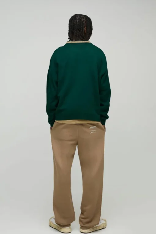 Oversized Boxy Knitted Applique Polo Shirt