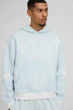 Oversized Boxy Limited Edition Cross Applique Hoodie