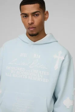 Oversized Boxy Limited Edition Cross Applique Hoodie