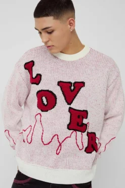 Oversized Boxy Lover Textured Knitted Jumper