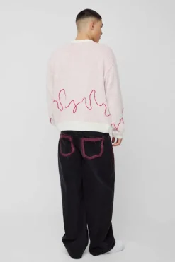 Oversized Boxy Lover Textured Knitted Jumper