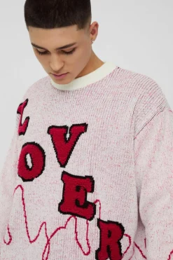 Oversized Boxy Lover Textured Knitted Jumper