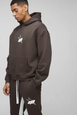 Oversized Boxy M Star Extended Drawcord Hooded Tracksuit