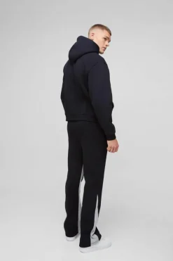 Oversized Boxy Man Paint Splatter Gusset Hooded Tracksuit