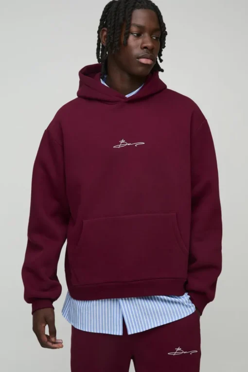 Oversized Boxy Man Print Hoodie