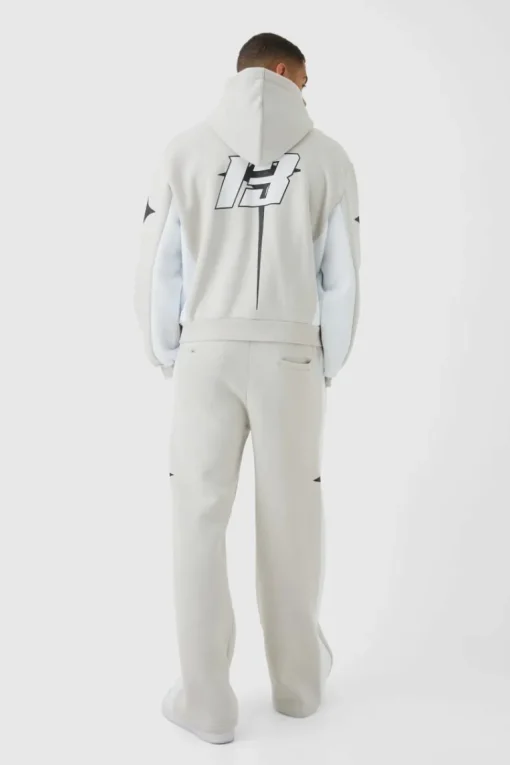 Oversized Boxy Moto Homme Star Panel Tracksuit