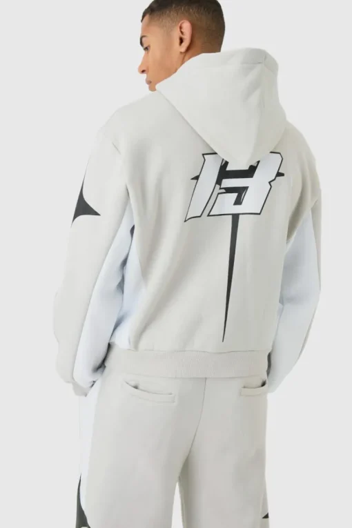 Oversized Boxy Moto Homme Star Panel Tracksuit