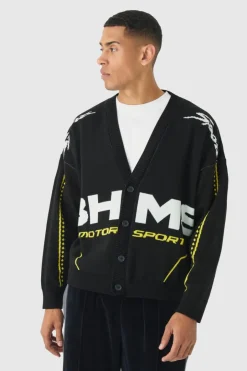 Oversized Boxy Moto Knitted Cardigan