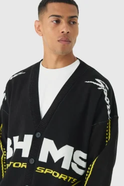 Oversized Boxy Moto Knitted Cardigan