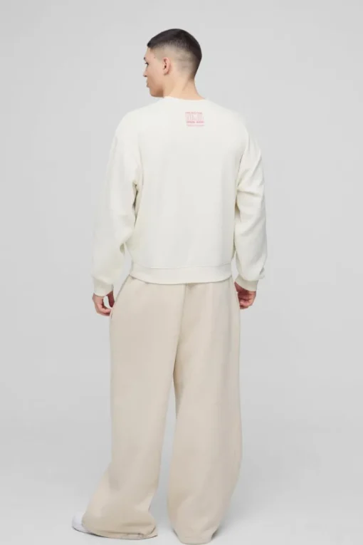 Oversized Boxy Multi Branded Print Sweatshirt